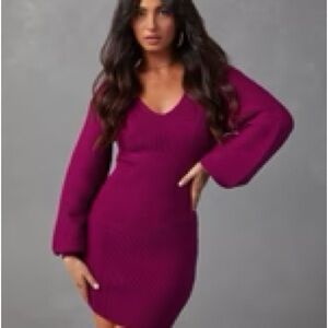 Elegant Berry Sweater Dress from VICI